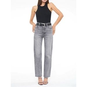 NWT Pistola Cassie super high rise straight leg jeans. Button fly. Size 30.